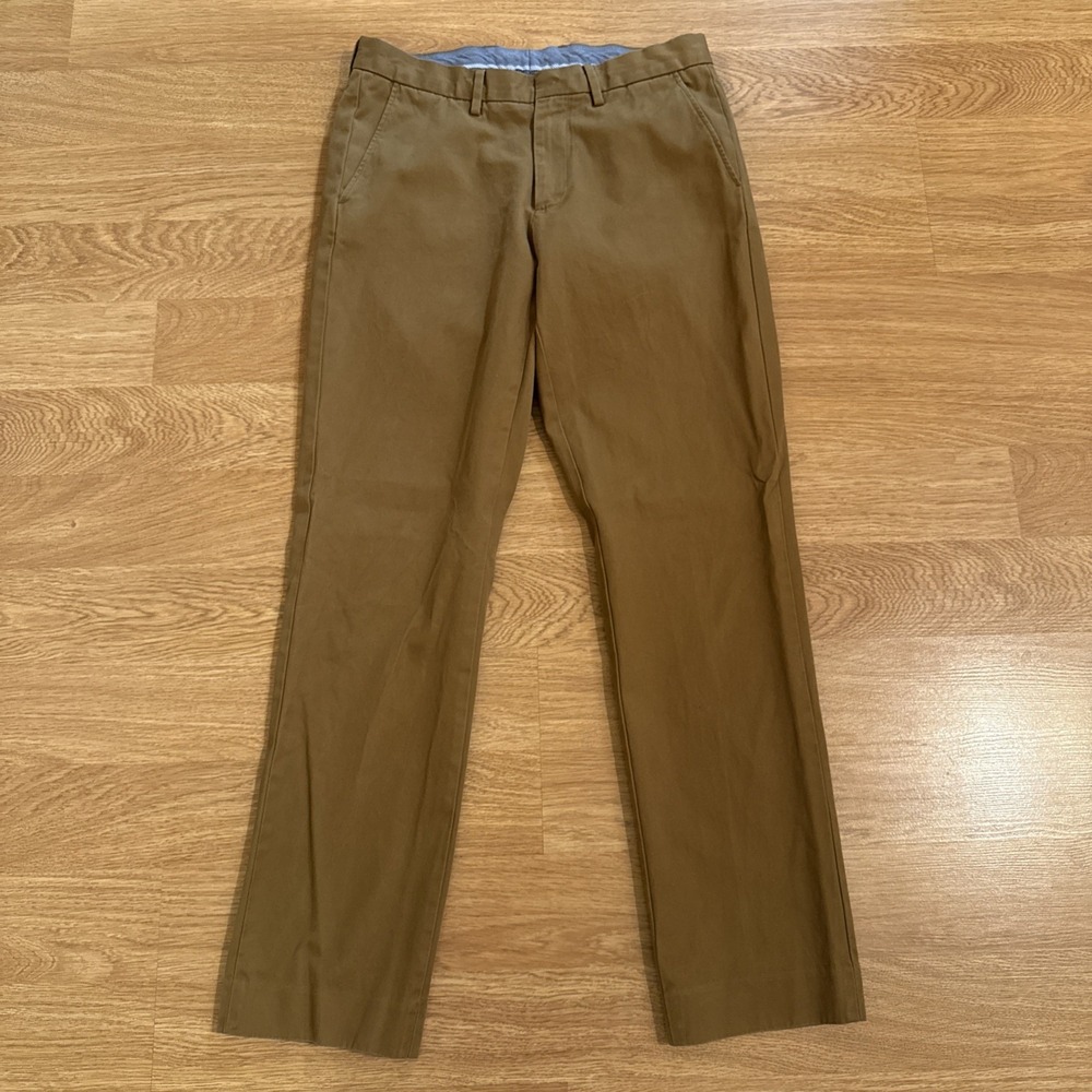 J Crew Pants Men's Brown 30x32 (Act 31x30.5)‎ Slim Bowery Straight Chinos Preppy